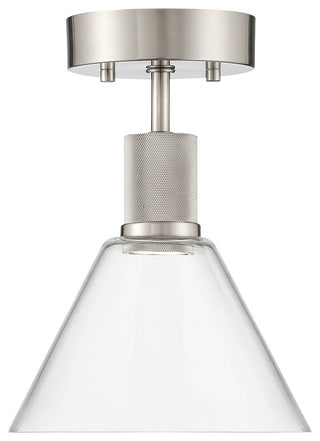 Access Lighting 63146LEDD/CLR Port Nine 8"W LED Semi-Flush - Brushed Steel