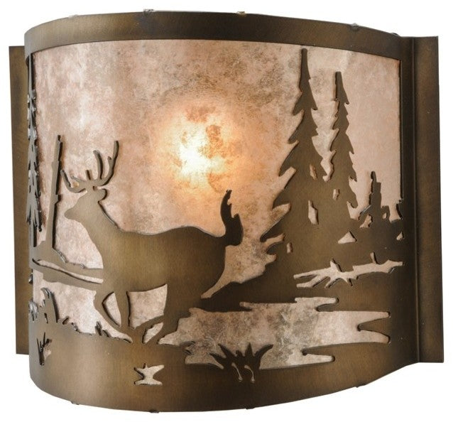11W Deer at Lake Wall Sconce