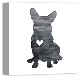 Designs Direct Creative Group Ink Silhouette Corgi 16x16 Canvas Wall Art