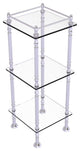 Three Tier Etagere with 14" x 14" Shelves, Polished Chrome