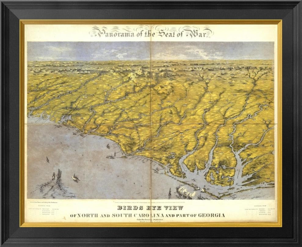 "North and South Carolina and Part of Georgia, 1861"  by John Bachmann, 26x21"