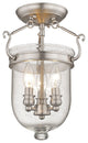 Jefferson Ceiling Mount, Brushed Nickel
