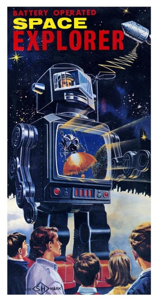 "Space Explorer Robot" Digital Paper Print by Retrobot, 24"x46"