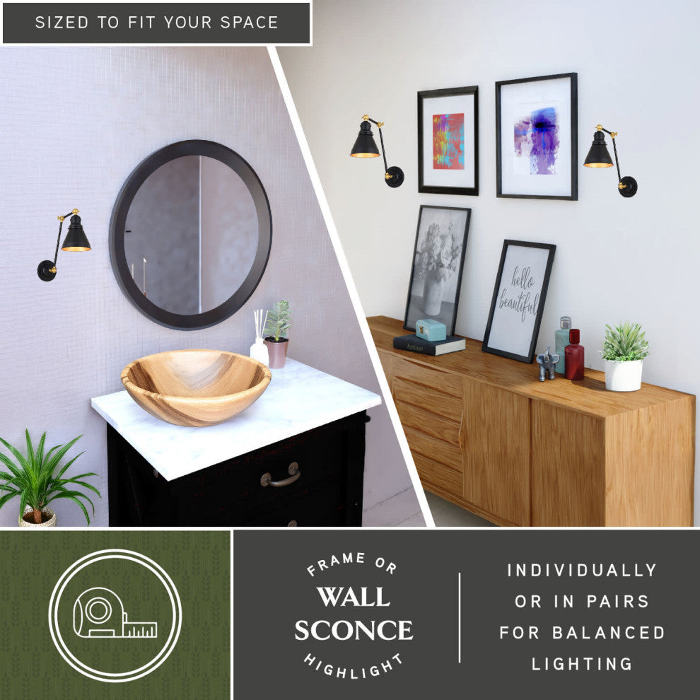 Alexis 6" Adjustable Wall Light Oil Rubbed Bronze and Satin Gold