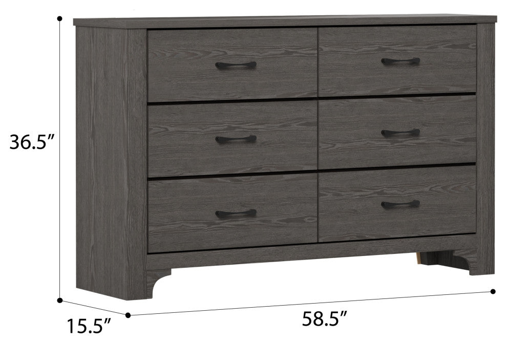 Carroll Stone Brown 6-Drawer Dresser