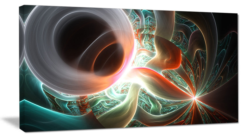 Shining Brown Silver on Black, Abstract Wall Art Canvas, 40x20