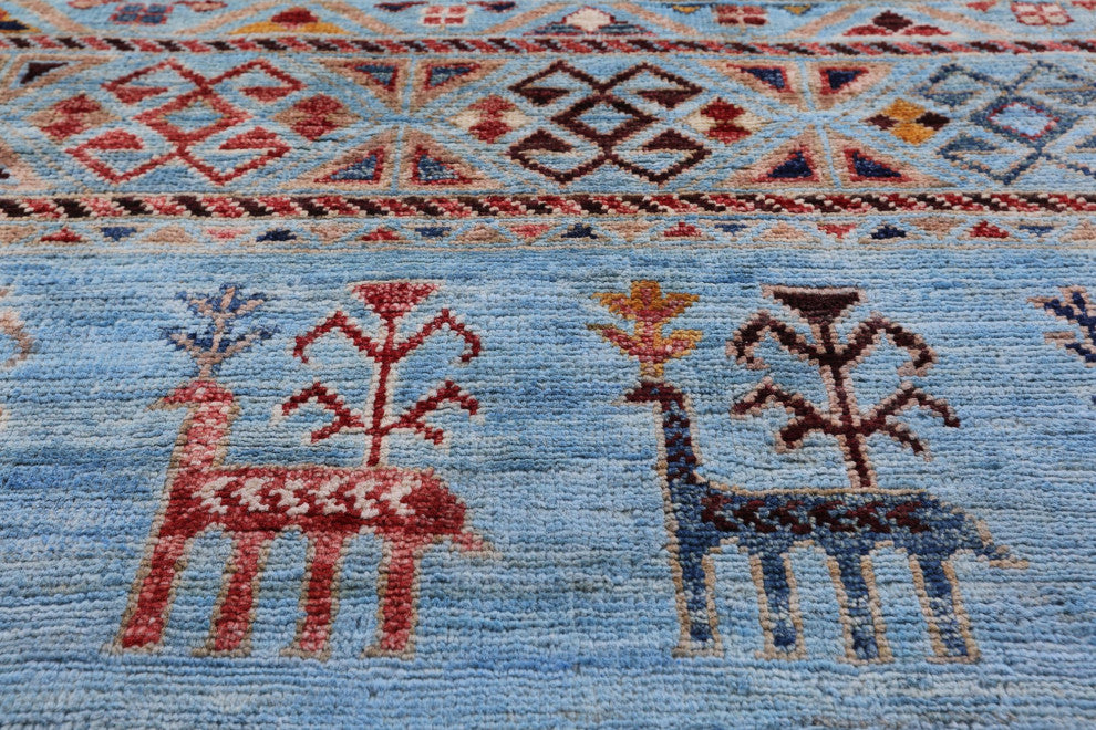 Handmade Tribal Persian Gabbeh Wool Rug 6' 6" X 9' 9" Q8252