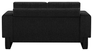 Madeline Chenille Fabric Upholstered Chair, Black, Loveseat