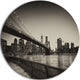Famous Landmark Of Brooklyn Bridge, Cityscape Disc Metal Wall Art, 36"