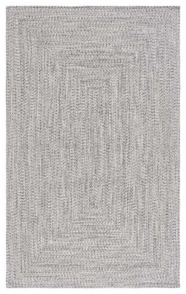 Safavieh Braided BRA201 Rug Machine-Washable, Grey/Ivory, 6'x9'