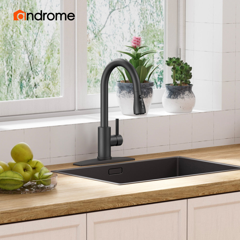 Kitchen Faucet With Pull Down Sprayer, Brushed Nickel