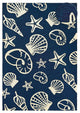 Couristan Outdoor Escape Cardita Shells Outdoor Area Rug, Navy-Ivory, 5'6"x8'