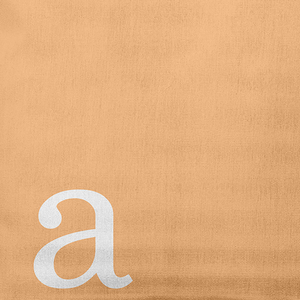 20"x20" Modern Monogram Decorative Throw Pillow, Pale Gold