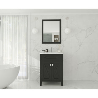 Wimbledon, 24" Espresso Cabinet With White Carrara Marble Countertop