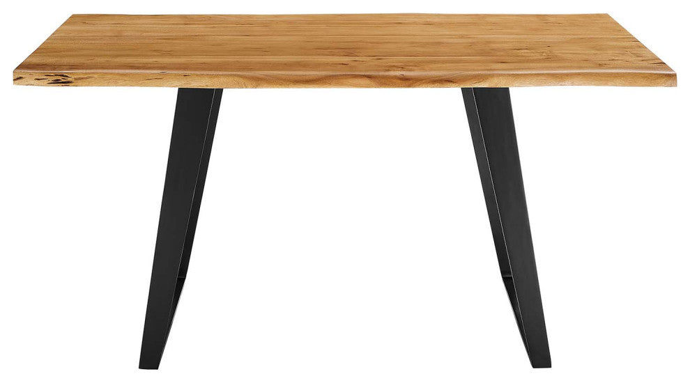 Viggo 60" Live Edge Acacia Wood Acacia Wood Dining Table - Black Natural