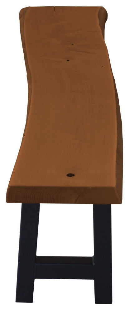 Live Edge Locust Ridgemont Bench, Mushroom Stain, 6 Foot