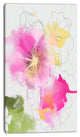 Light Pink Flowers Watercolor, Floral Canvas Art Print, 16"x32"