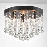 Modern Crystal Ceiling Light 3-Light Flush Mount Light Fixture