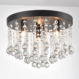 Modern Crystal Ceiling Light 3-Light Flush Mount Light Fixture