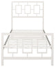 Madera Modern Iron Twin Bed Frame, White