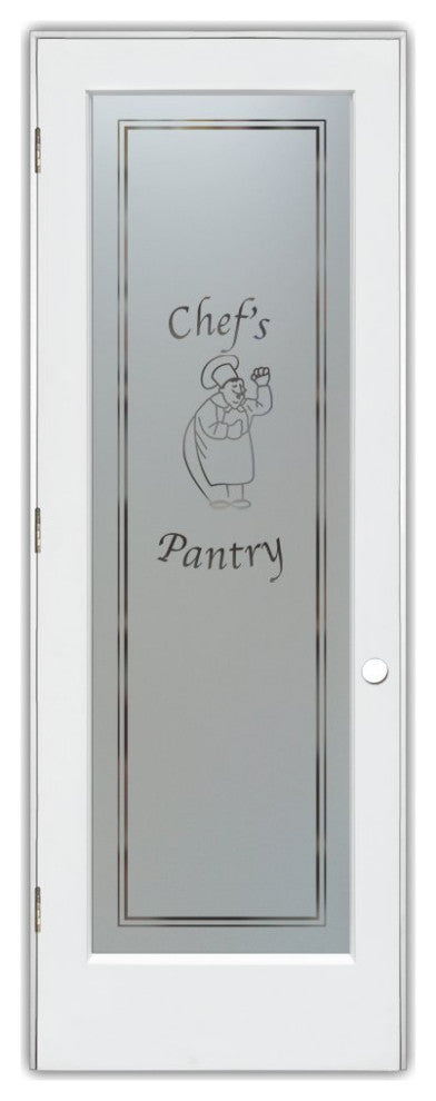 Pantry Door - Happy Chef - Primed - 30" x 84" - Knob on Right - Pull Open