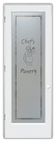 Pantry Door - Happy Chef - Primed - 30" x 84" - Knob on Right - Pull Open