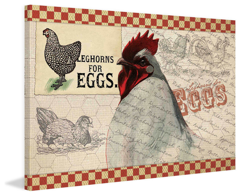 "Check Chicken 2" Painting Print on Canvas