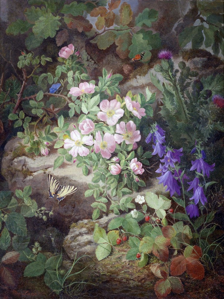 Tile Mural Still Life With Alpine Flowers By Josef Lauer, 6"x8", Matte