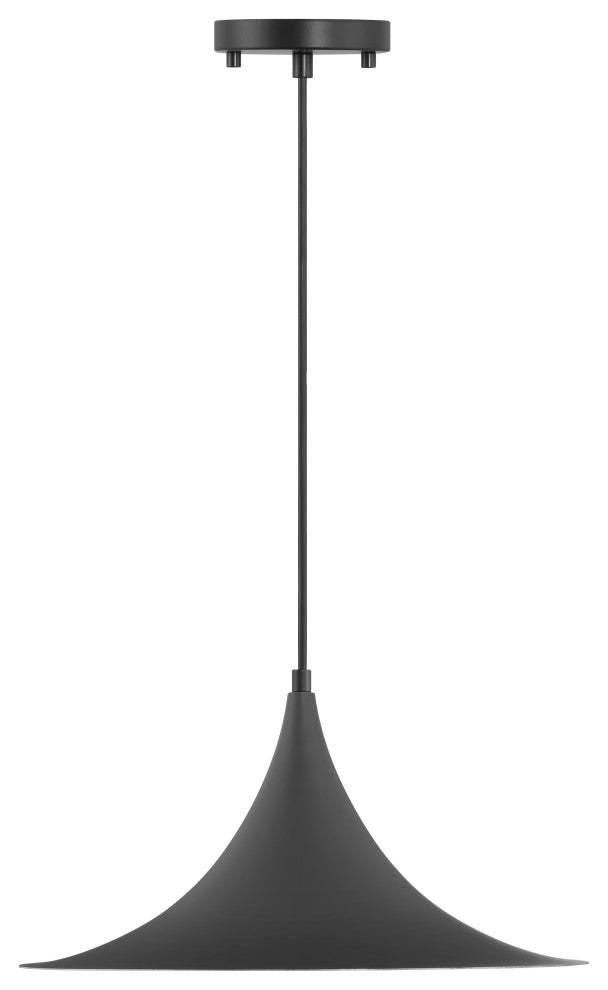 Costa LED Pendant, Replaceable LED, Matte Black, 15.75in