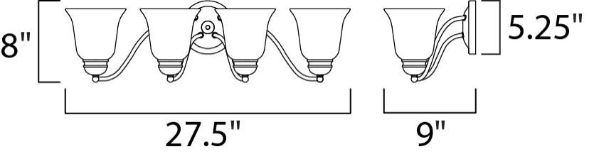 Basix Four Light Bath Vanity