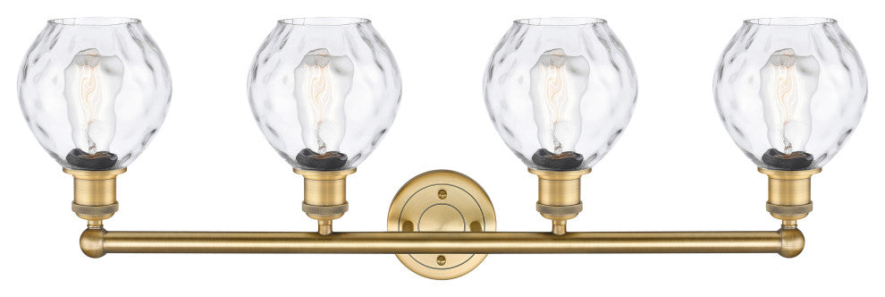 Waverly 4-Light 33" Bath Vanity Light, Brushed Brass Finish, Clear Shade