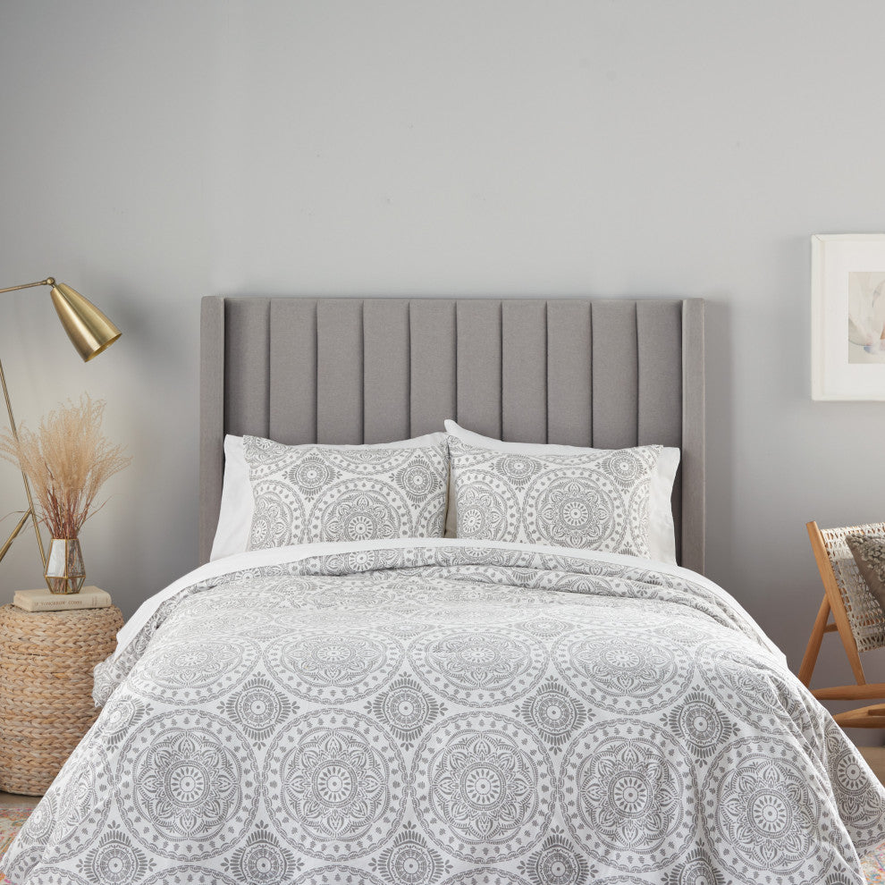 Nourison DSC03 Bedding, Grey, FULL/QUEEN 3 PC SET