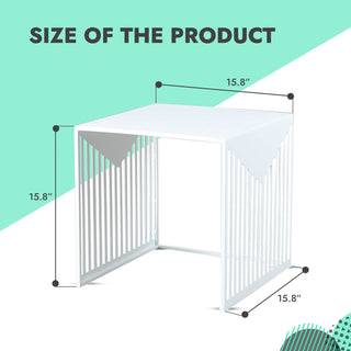 LeisureMod Cisco Modern Square Steel Side Table, White