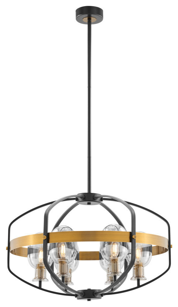 Opia Vintage Dimmable 8 LED Lights Chandelier, Gold and Black