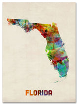 'Florida Map' Canvas Art by Michael Tompsett