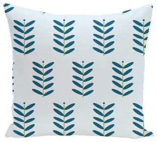 Petal Pusher Floral Print Pillow, Teal, 20"x20"
