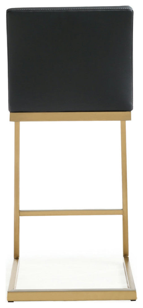 TOV Furniture Parma Black Gold Steel Counter Stool (Set of 2)