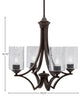 Zilo Uplight, 4 Light, Chandelier, Dark Granite Finish, 4" Smoke Bubble Glass