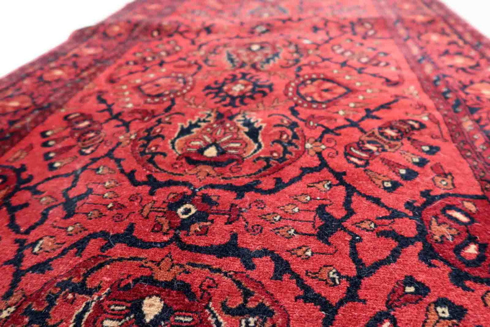 Handmade Vintage Afghan Ersari Runner 2.7'x9.7', 84cmx296cm 1970s