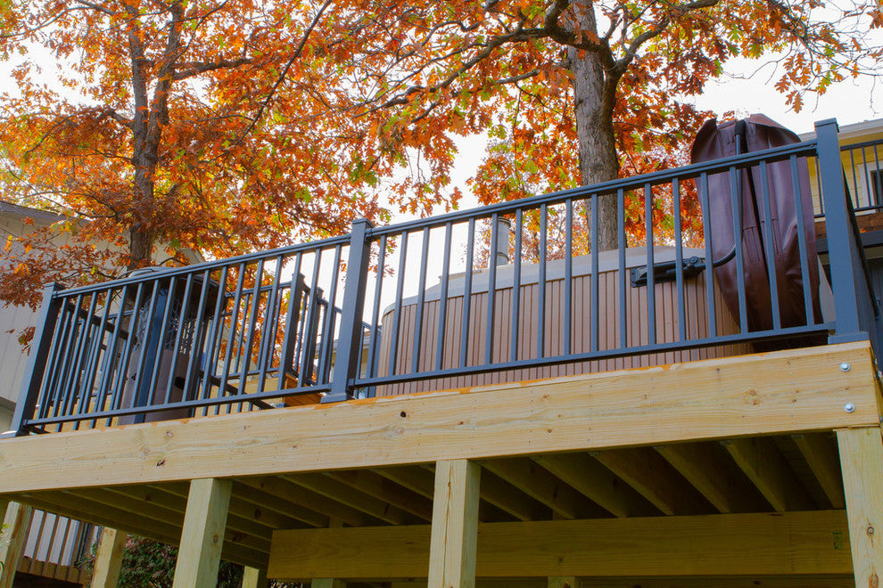 Contractor Deck Railing 6'x36" Aluminum Residential Railing, H Black