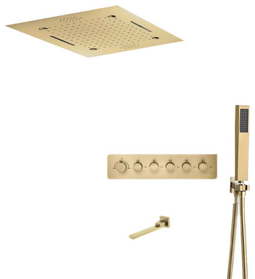 Led Musical Shower System With Hand Shower, Style 1- Remote Control