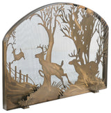 39.5W X 30H Deer on the Loose Arched Fireplace Screen
