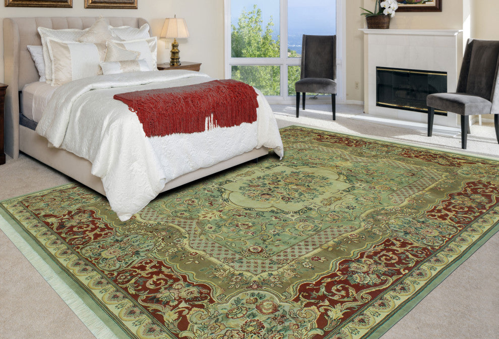 Pak-Persian Dominick Gray/Burgundy Rug, 8'1x9'11