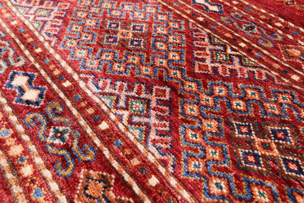 Hand-Knotted Super Kazak Khorjin Rug 4' 2" X 6' 1" Q5682