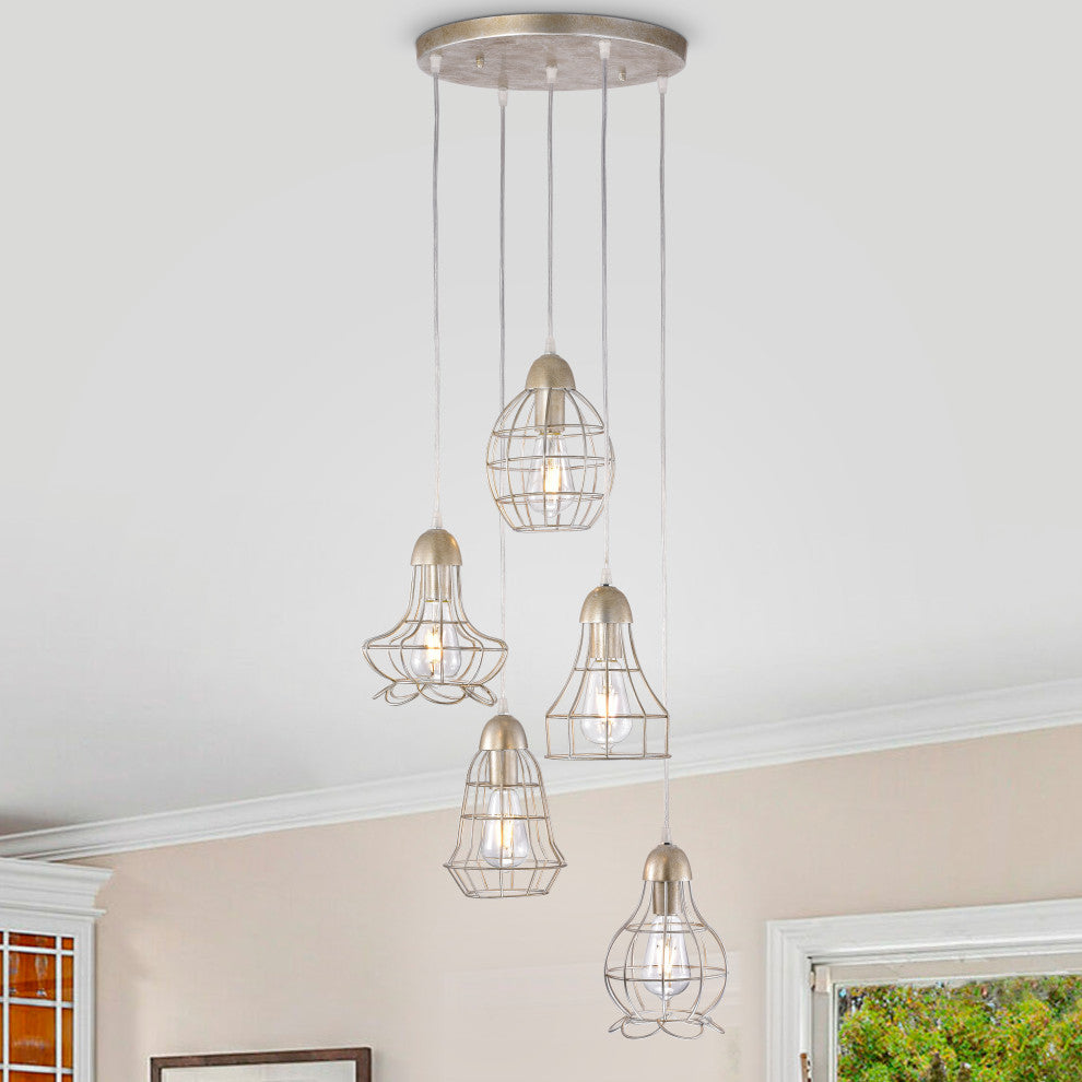 Thalia 5-Light Silver Cluster Pendant