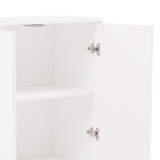 Lifestyle shot in a room; cabinet visible with interior shelving.