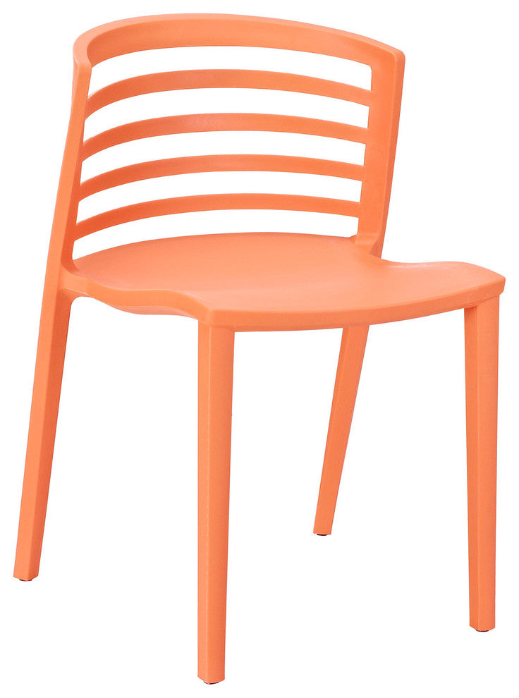 Modern Orange Curvy Dining Side Chair