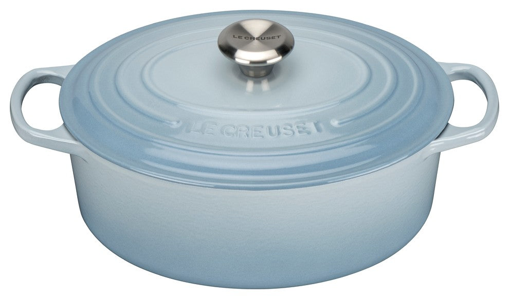 Le Creuset Signature Cast Iron Oval Casserole, 25 cm, Coastal Blue