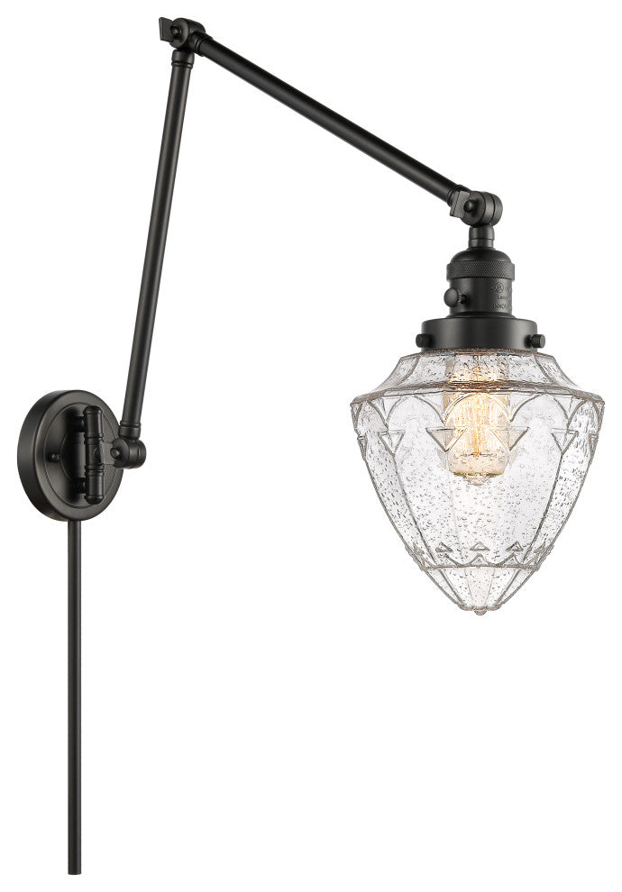 Innovations 238-BK-G661-7-LED 1 Light Swing Arm, Switch, Matte Black