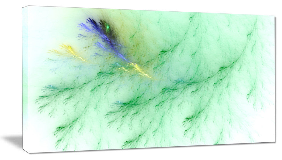 Light Green Veins of Marble, Abstract Wall Art Canvas, 40x20